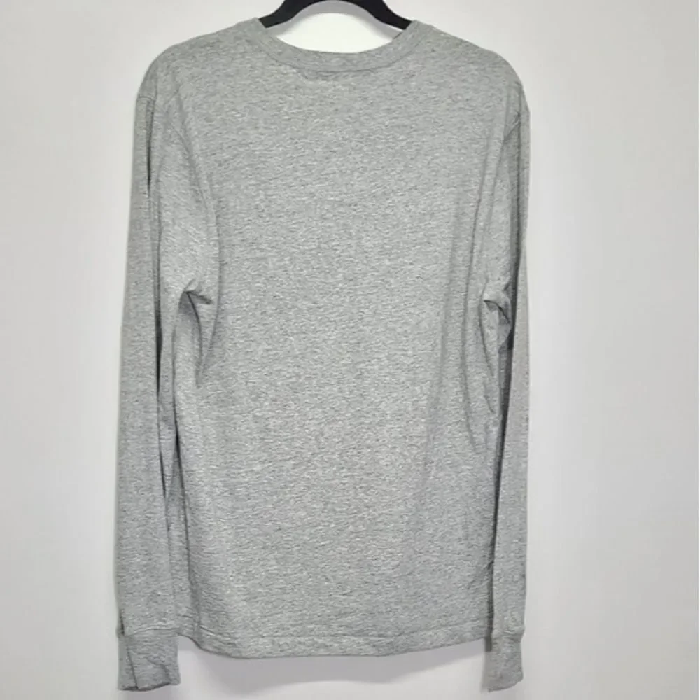 J Crew Men's Long Sleeve‎ Gray Pullover T-shirt Size Medium 100% Cotton